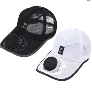 Face Cap With Solar Powered Fan